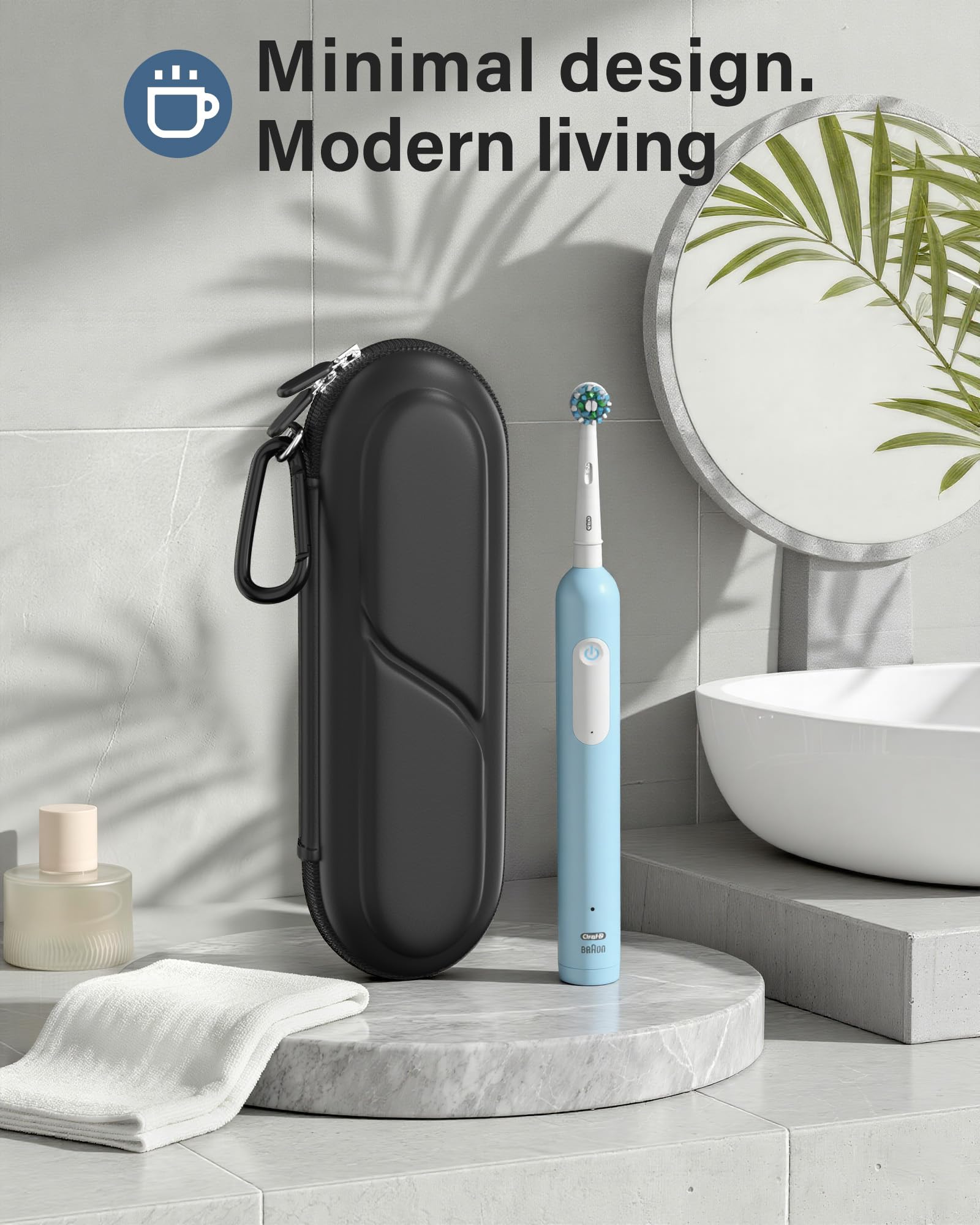 ProCase 歯ブラシケース 携帯用 コンパクトな旅行用 EVA製 Oral-B Philips対応 - ブラック | 電動歯ブラシケース,アクセサリー収納付き,多機能,軽量,耐久性,持ち運び便利,出張や旅行に