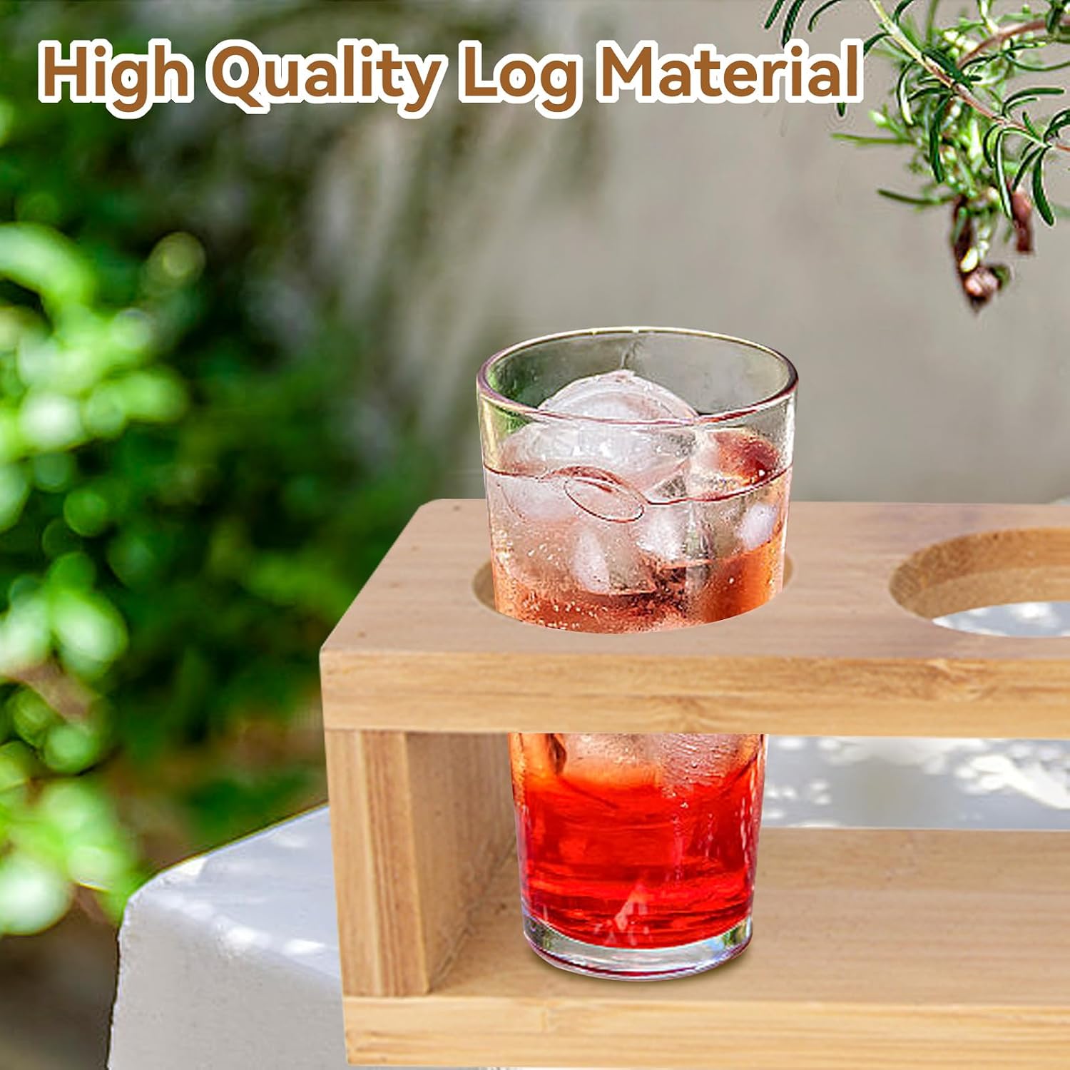 6 Wood Shot Glass Holder Tray, Single Row Shot Glass Stand (Wooden)