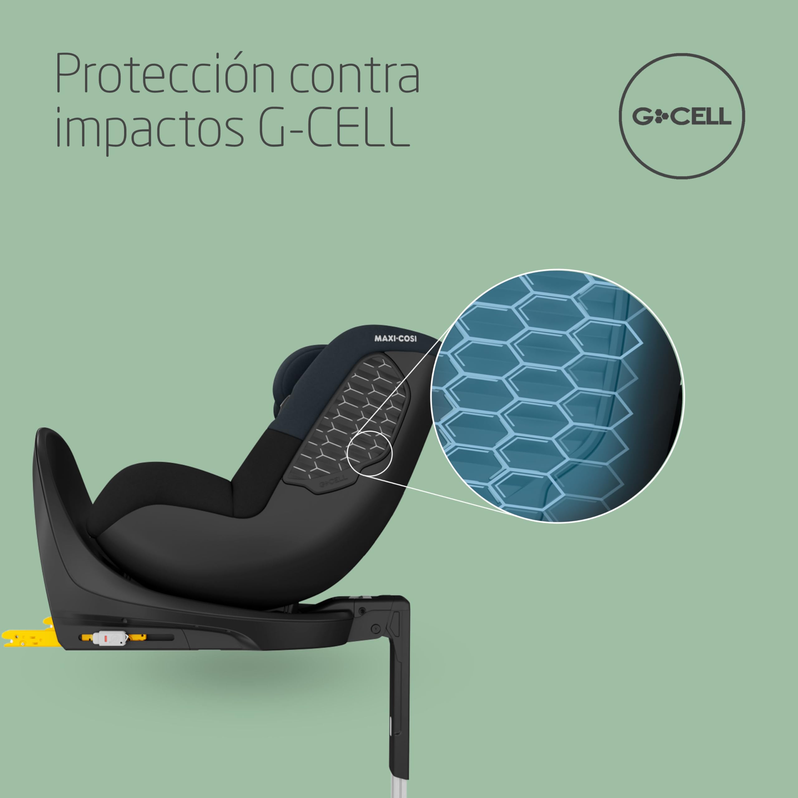 Maxi-Cosi Mica 360 S, Silla Coche 360 Giratoria, ISOFIX, 3M-4A(61-105 cm), Silla Coche Bebé i-Size, Giro FlexiSpin, 5 Posiciones Reclinación, Protección G-CELL, Arnés Fácil Poner, Tonal Black