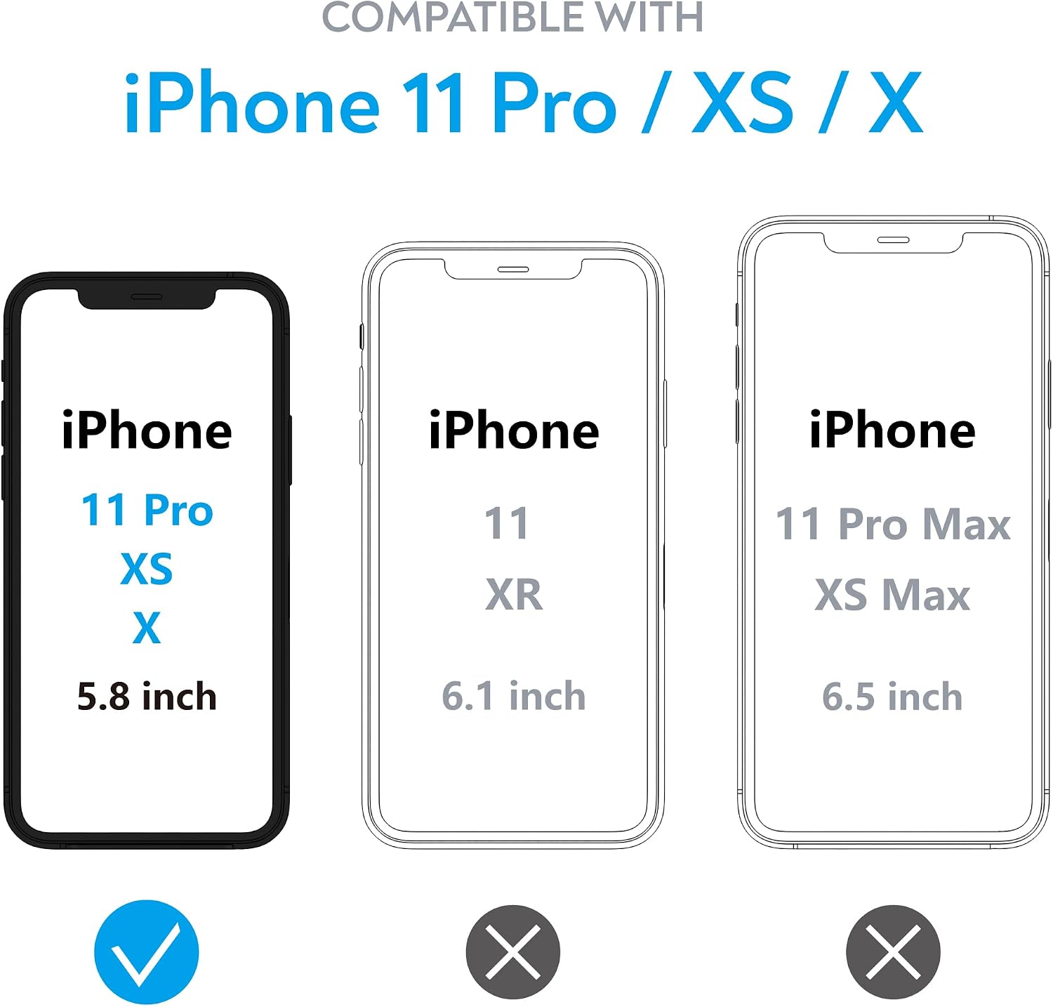 MANTO 3 Pack Screen Protector for iPhone 11 Pro, iPhone Xs, iPhone X 5.8 inch Tempered Glass Clear, Shatter-Proof, Bubble Free, 3D-Touch, Case-Friendly, Easy-Install
