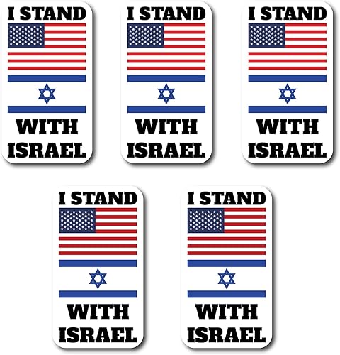 5 calcomanías de bandera de Estados Unidos con bandera de Israel, calcomanías con bandera de Israel, calcomanías troqueladas para ventanas,
