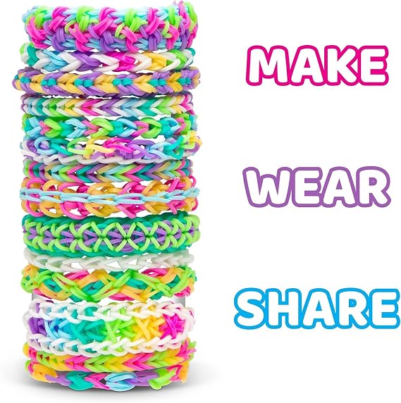 Rainbow Loom Original Rubber Band Bracelet Making Kit - 628 Pcs Loom Kit with Loom Board, Metal Hook, 600 Bands, C-Clips - Ages 7+, 2014 Toy of the Year