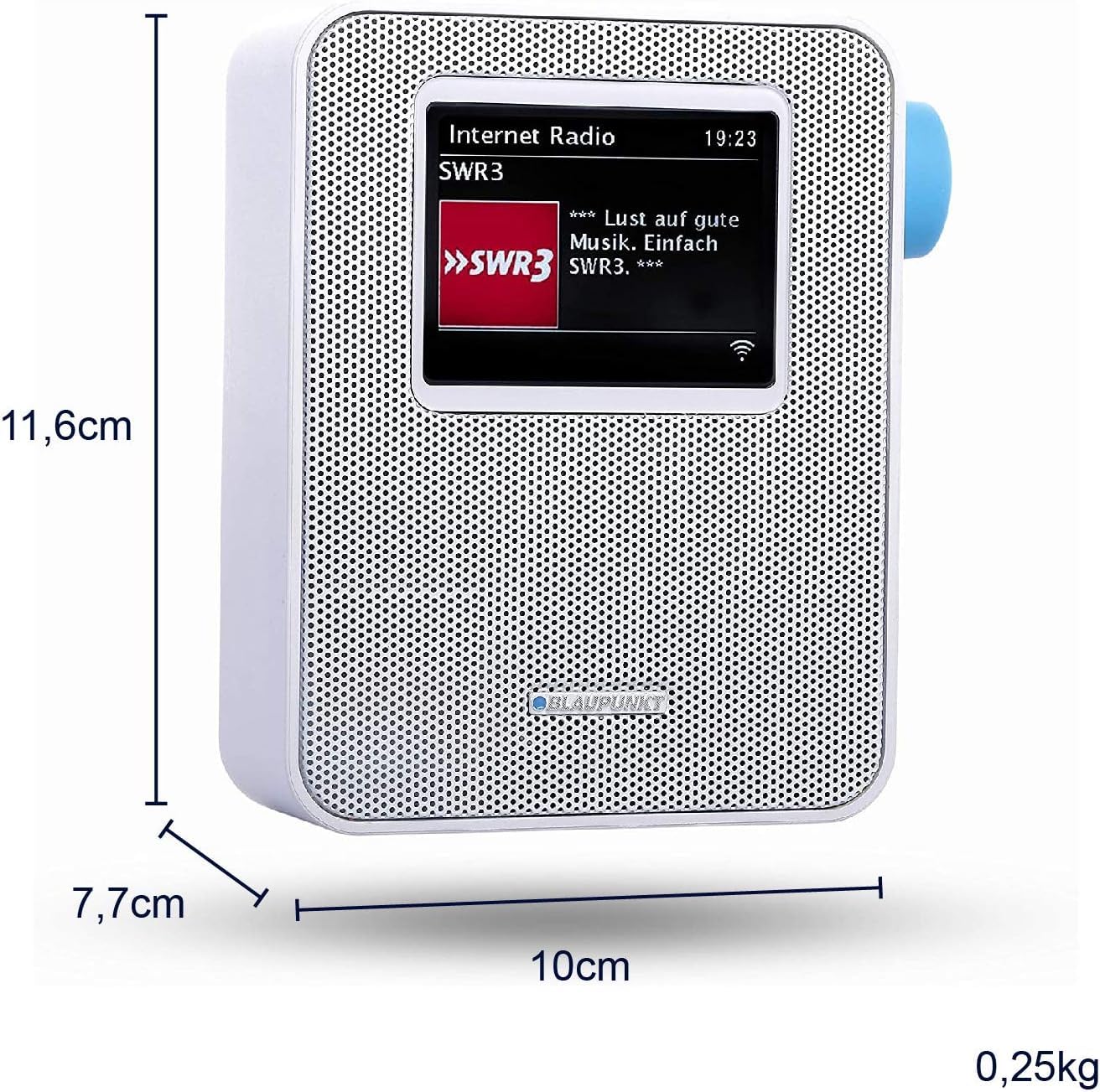 BLAUPUNKT PIB 100 Steckdosen Internetradio, WLAN, Farb-Display, Digital Radio mit Bluetooth, Wecker, Weiß