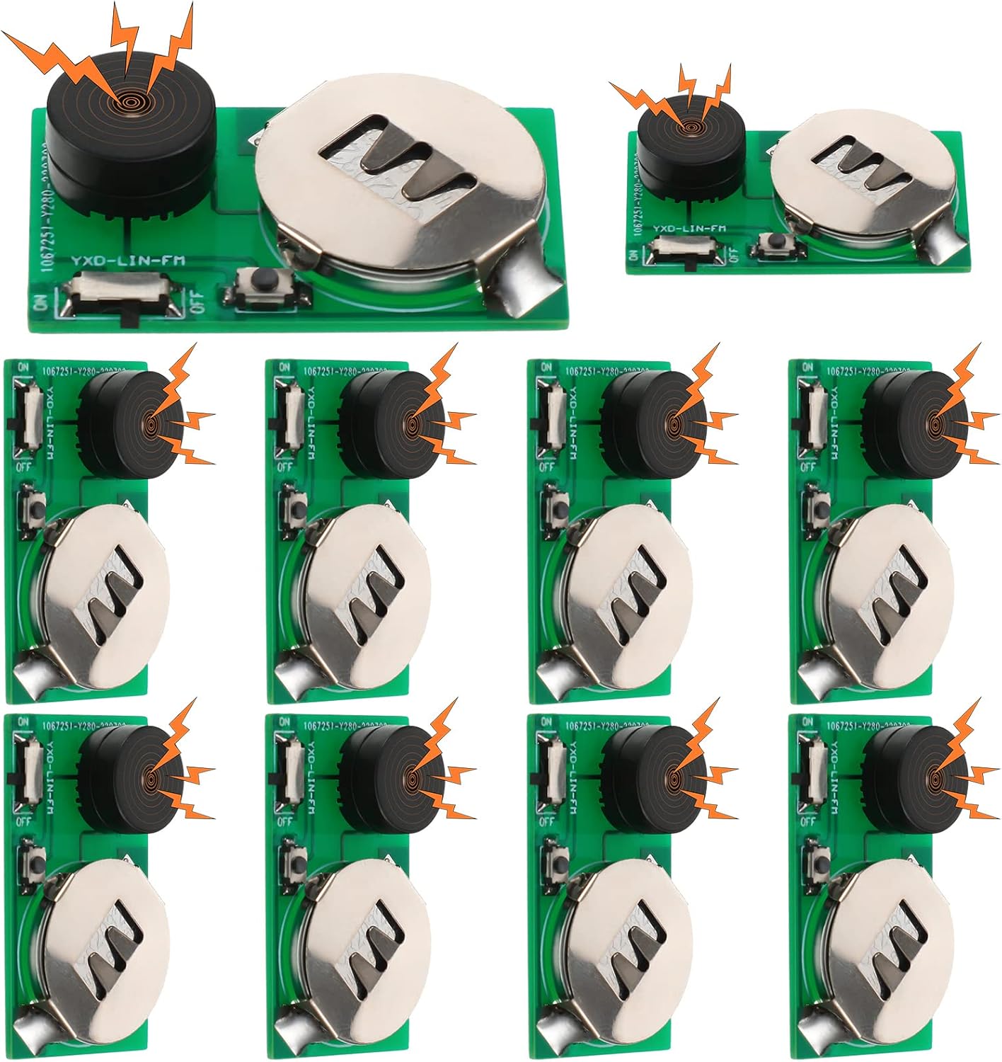 10 Pieces Random Noise Maker Beeping Prank Device Noise Prank Device Pranks for Adults Annoying Sound Torture Devices Halloween Pranks Supplies for Adults Halloween Party Supply, 7 Style Noise (Green)