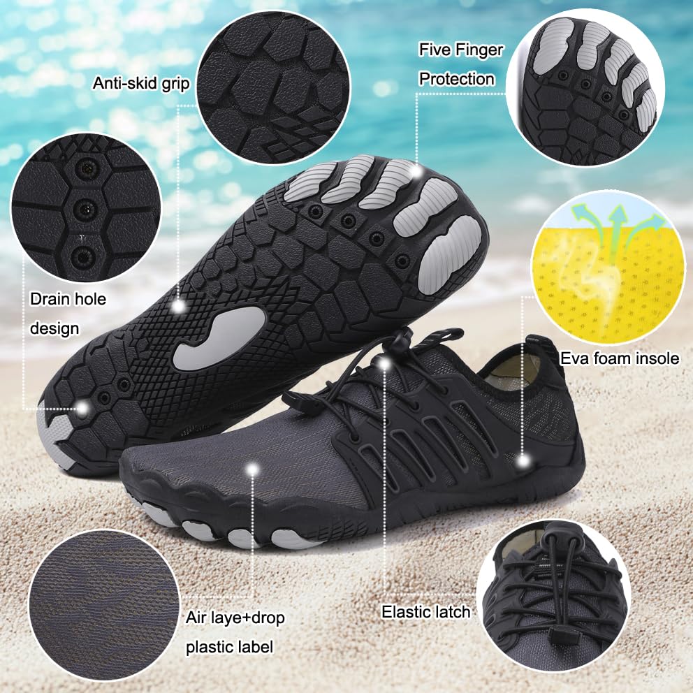 Image of Hike Barefoot Shoes Womens Men,Unisex Barefoot Water Shoes Breathable, Anti-Slip Hiking Footwear for Athletic Wide Toe Shoe Footwear for Hiking, Walking, Running, Yoga, and Water Sports