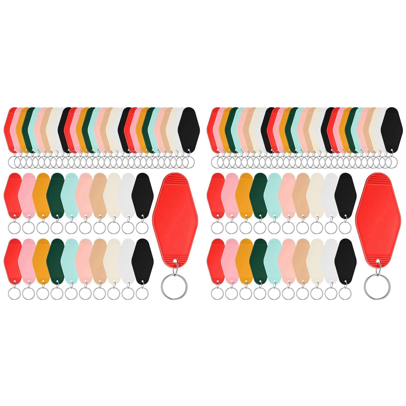 Vjsujehgy 100 Pcs Motel Keychain Blank Hotel Keychain Sublimation Vintage Keychain Bulk for DIY Crafts Ornament
