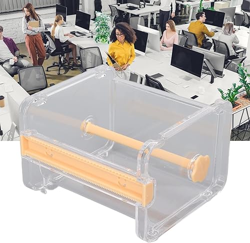 Miniatura 8 de Agatige Cortador de cinta adhesiva transparente visible para escritorio, dispensador de cinta Washi, soporte de cinta en rollo para oficina en casa