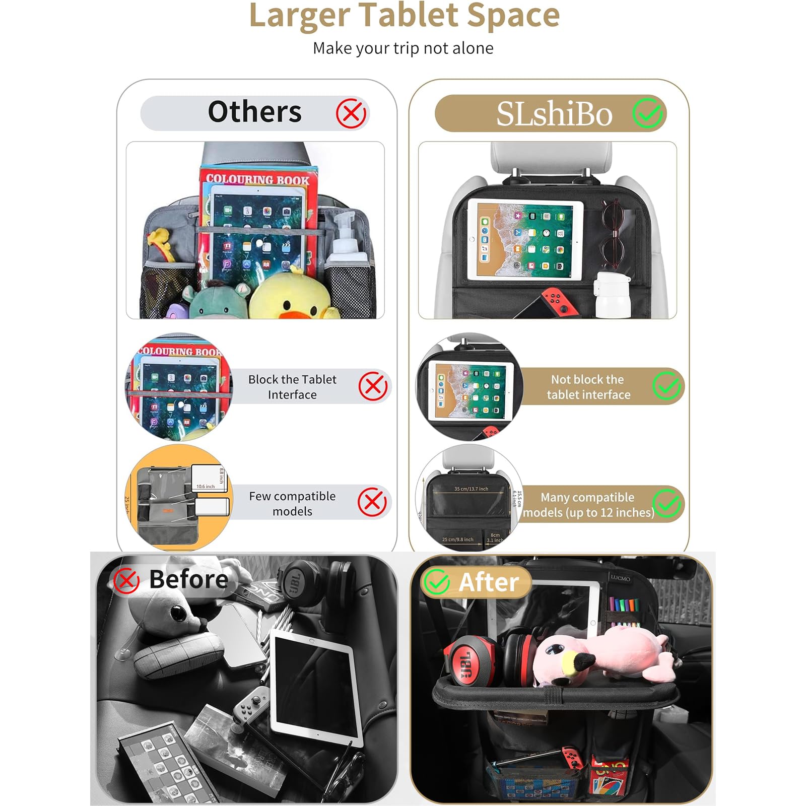 Auto Rücksitz Organizer Mit Tisch - Multifunktionaler Sitzschutz Mit Tablet-Halterung