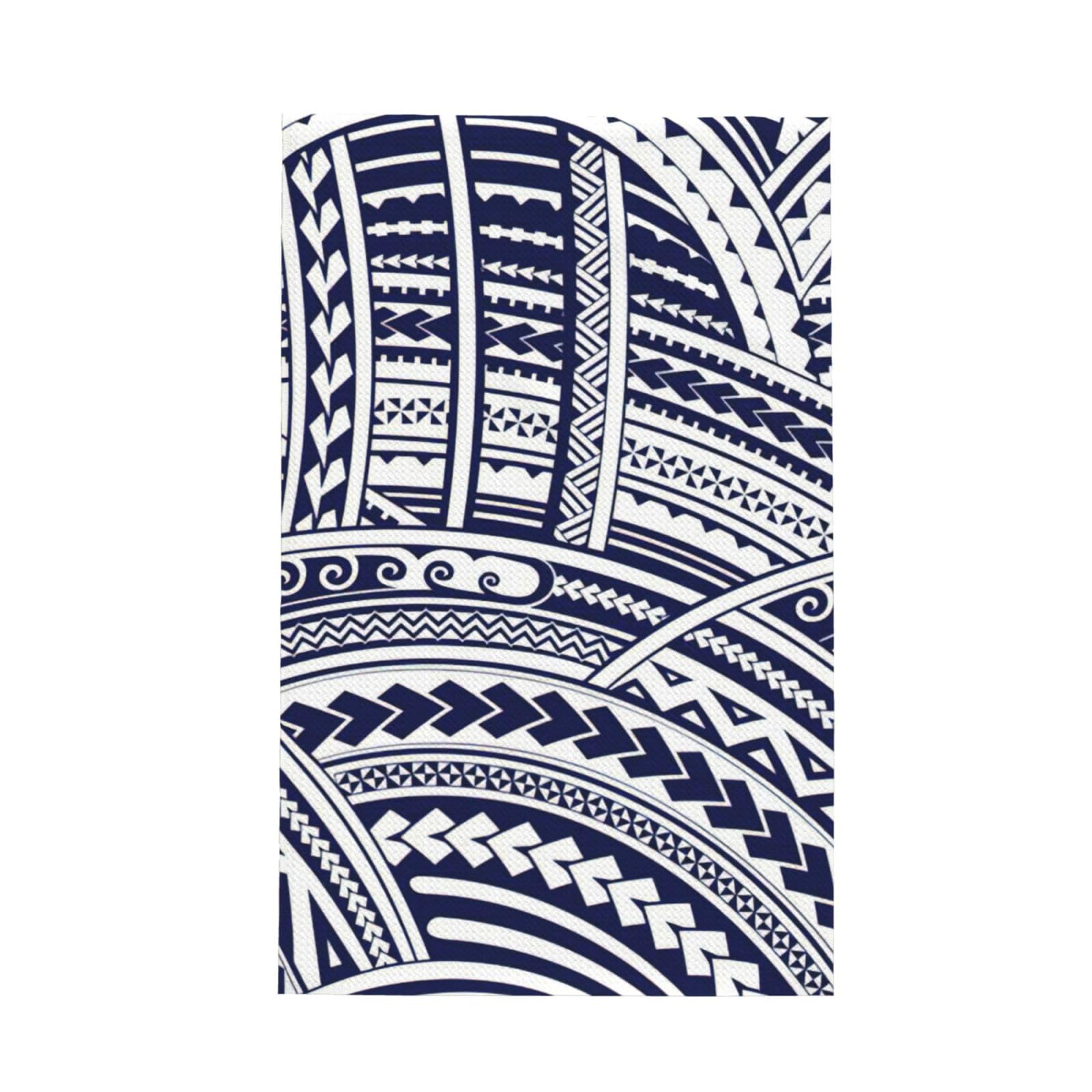 CKGODGF Blue Polynesian Maori Tribal Pattern Print Absorbent Waffle Dishcloths,Kitchen Towels With Hanging Loops,Tea Towels.