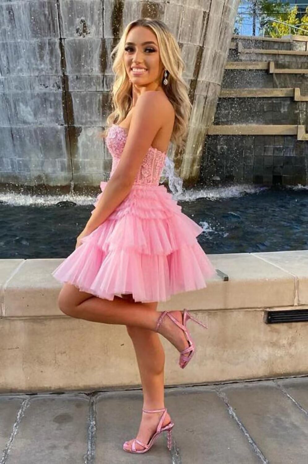 sachin and babi light blue dress Plus Size Hoco main image 1