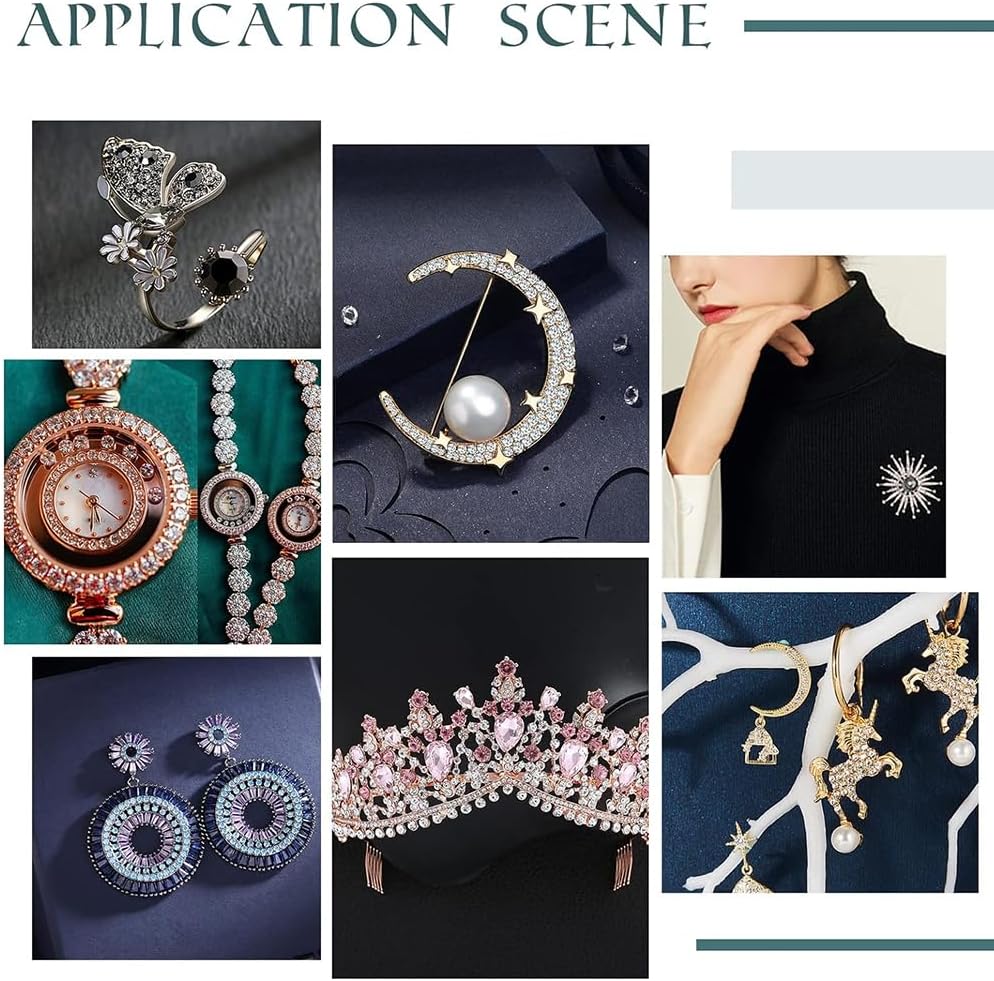 AHANDMAKER Pointed Back Glass Rhinestone Cabochons, Tiny Sparkling Rhinestones Faceted Diamond Plated Cabochon for DIY Jewelry Making Nail Art Phone Case Embellishment - Image 6