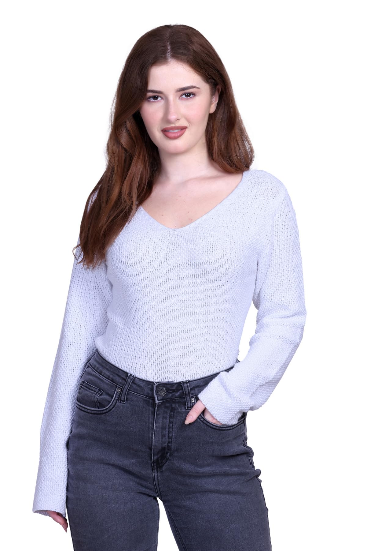 513 Womens Cotton V Neck Plain Solid Buttoned Full Sleeve Ribbed Pullover Sweater-picture-22