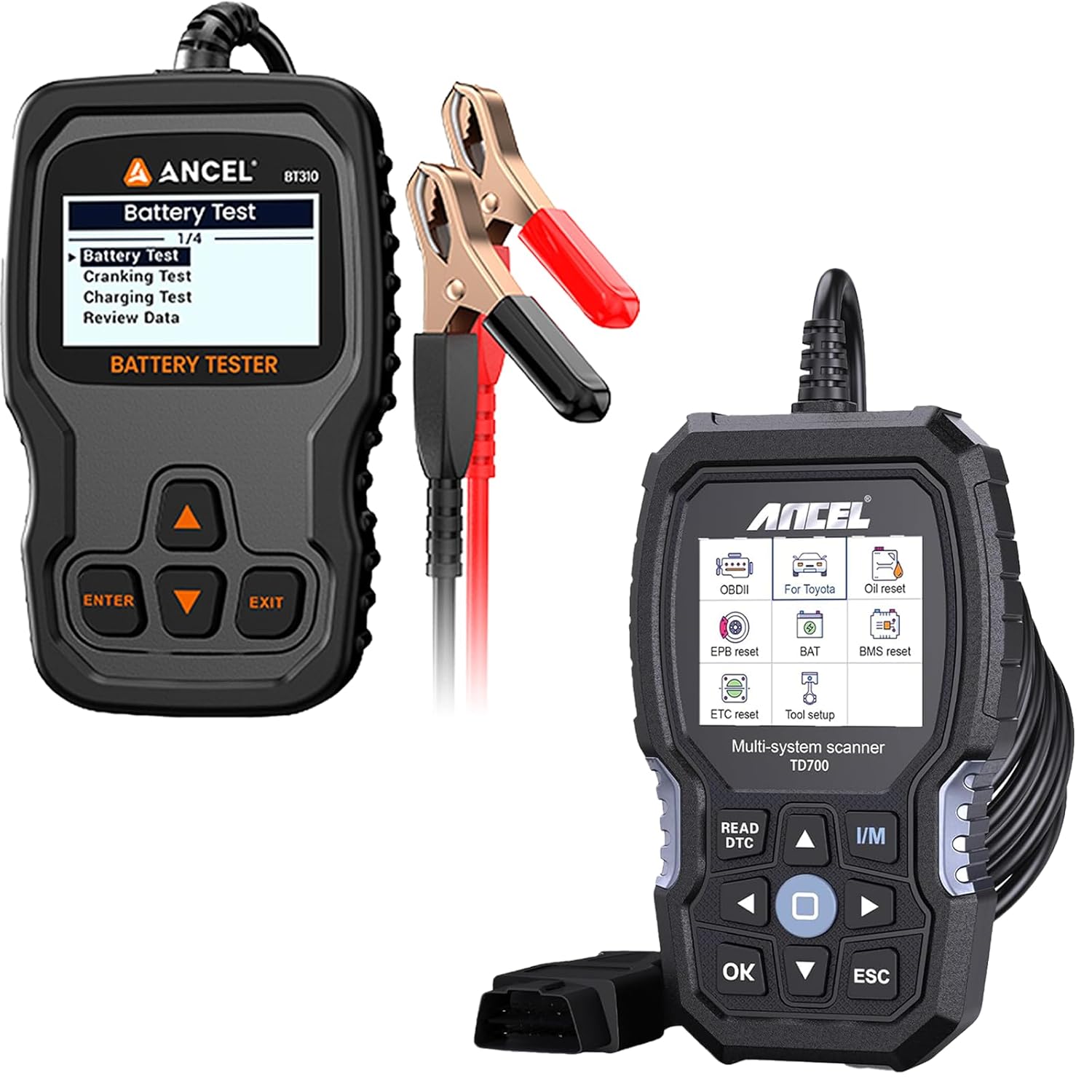 ANCEL BT310 12V 24V Car Battery Tester - 100-2000 CCA Battery Load Tester+ANCEL TD700