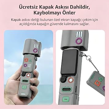 Coverzone DJI Osmo Pocket 4 ile Uyumlu Silikon Koruyucu Kılıf