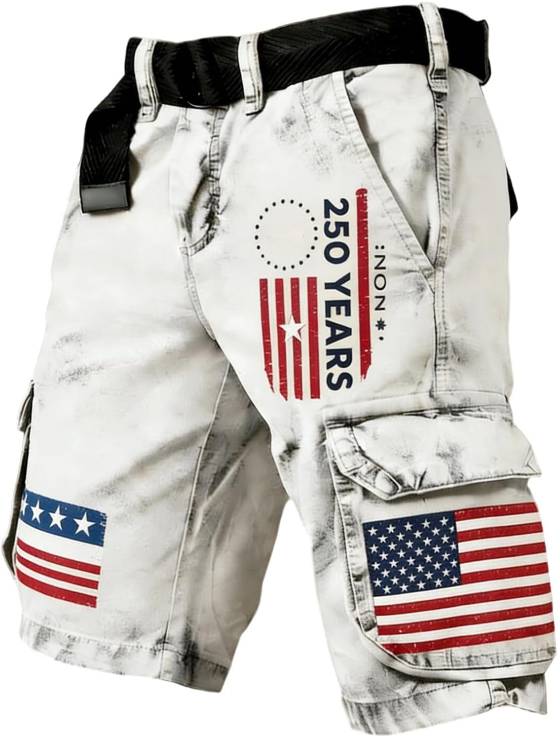 250 Anniversary USA Shorts Men American Flag Patriotic Cargo Shorts with Multi Pockets 1776-2026 Vintage Cargo Short