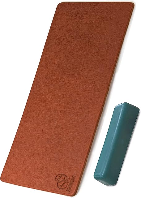 BeaverCraft LS2P1 Leather Strop Honing Sharpening Strop Knives Chisel Tools 7cm x 20cm Double-Sided Stropping Leather Polishing Compound Vegetable Tanned Leather Stropping Polishing Carving Gouges