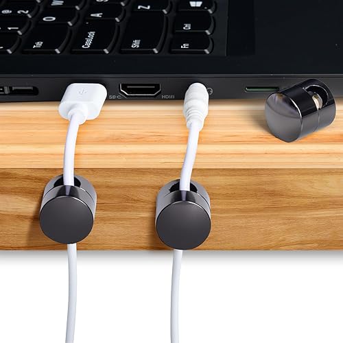 Miniatura 87 de 3 juegos de soportes de cargador para cables, soportes de anclaje de cable ajustables plateados, clips de cable de metal adhesivos, organizadores de