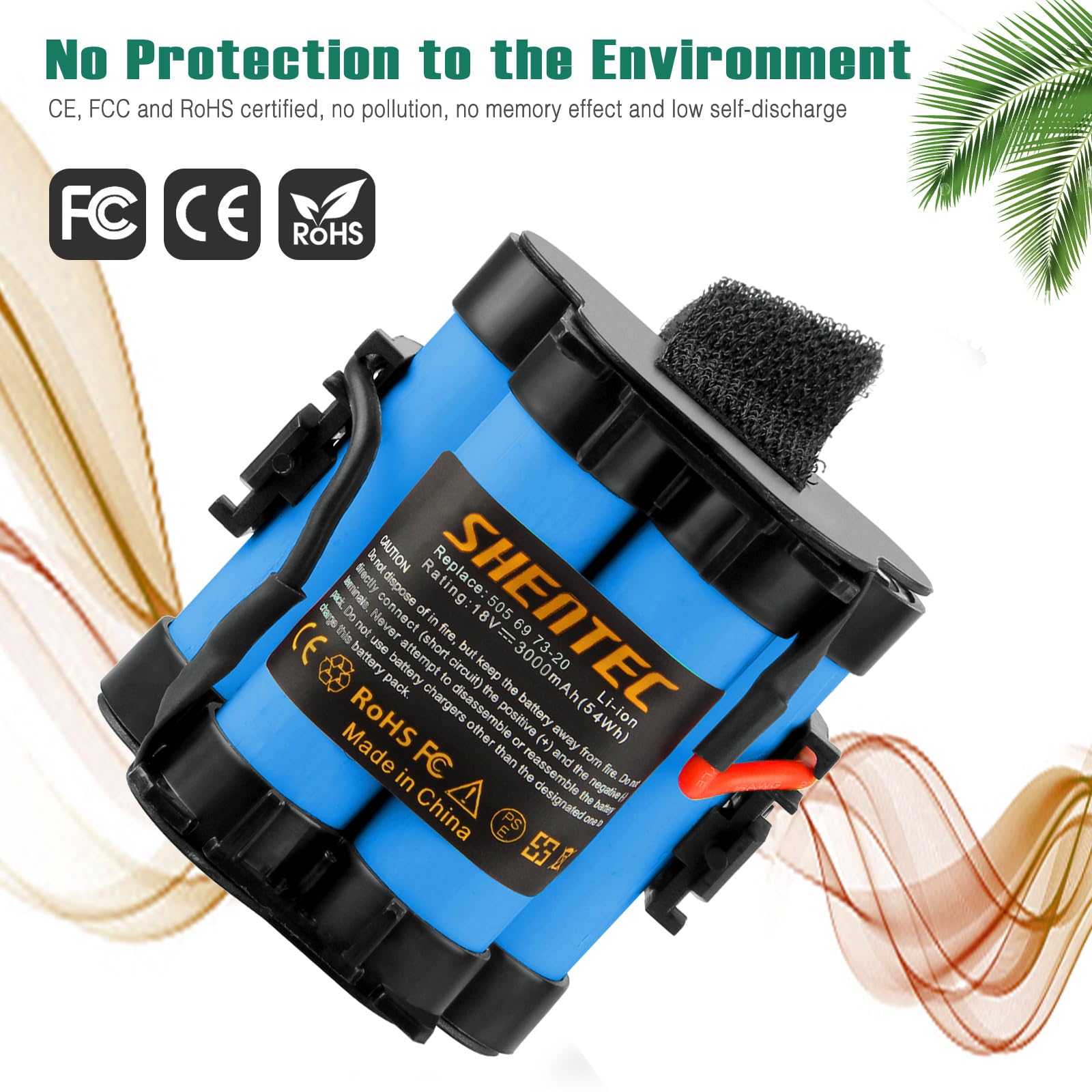 Shentec 18V 3000mAh Li-ion compatibile per Batteria 18v R80Li R75Li R70Li R50Li R45Li R40Li R38Li Rasaerba 105, 305, 308, 308x Rasaerba robotizzato 1200R