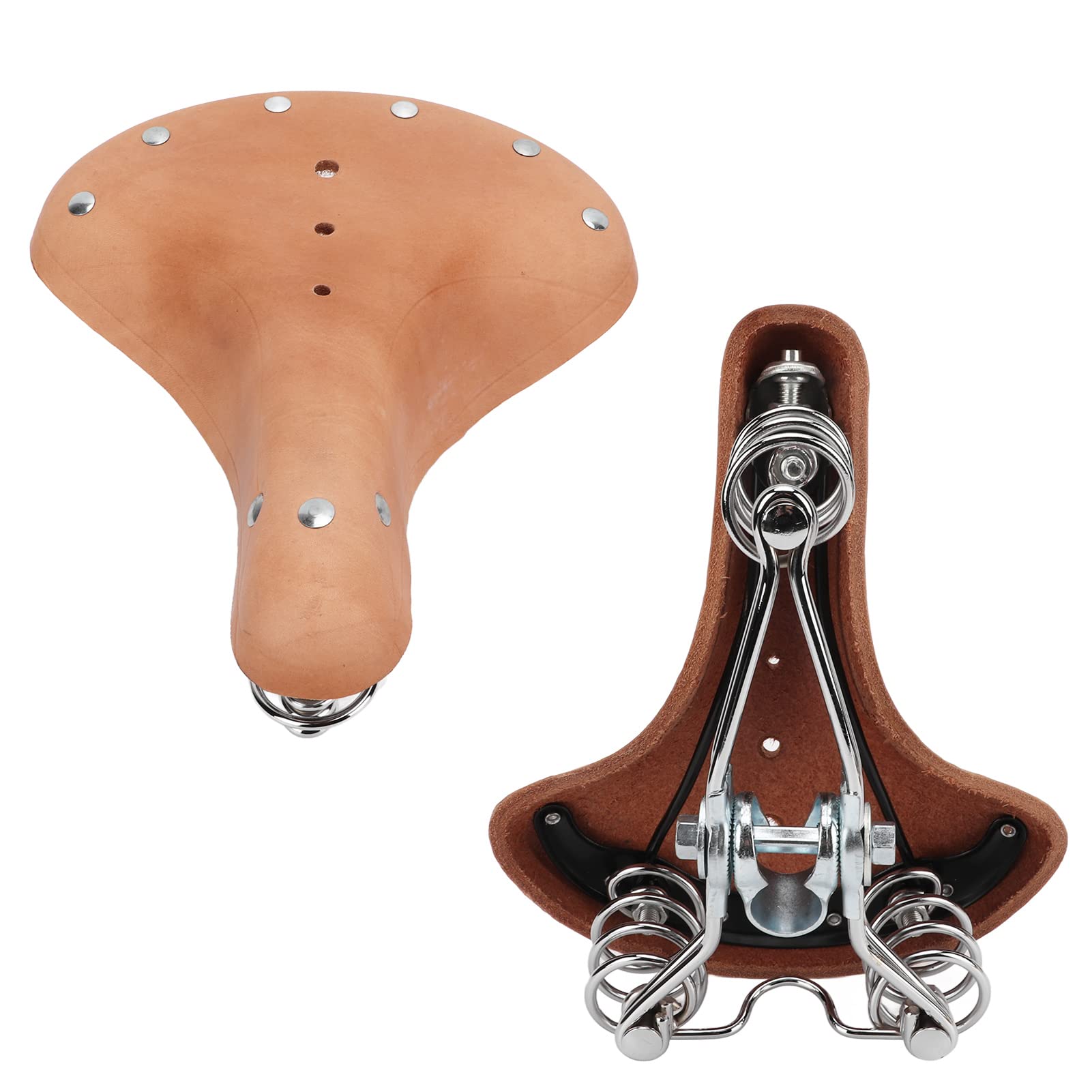 Selle de vélo vintage, coussin à ressort rétro rivet, siège de vélo