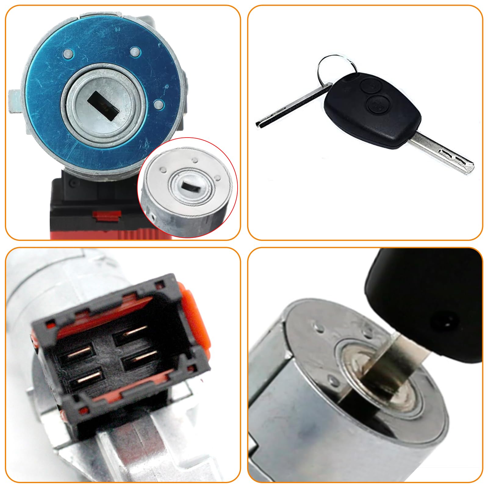 Neiman Serrure Contacteur Démarrage avec Clé pour Clio 3, Kangoo 2, Master 3, Modus, Trafic 3, Twingo 2, Dacia Duster, Sandero, Talento, Citan, Nissan NV300, NV400, Opel Movano B, Vivaro B 7701208408