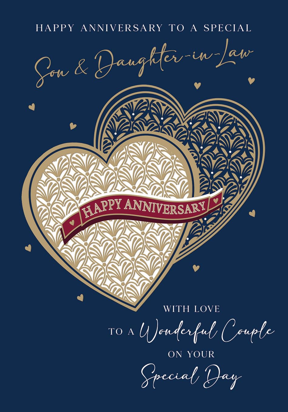 Son and Daughter-in-Law Happy Anniversary Card. 23x15cm