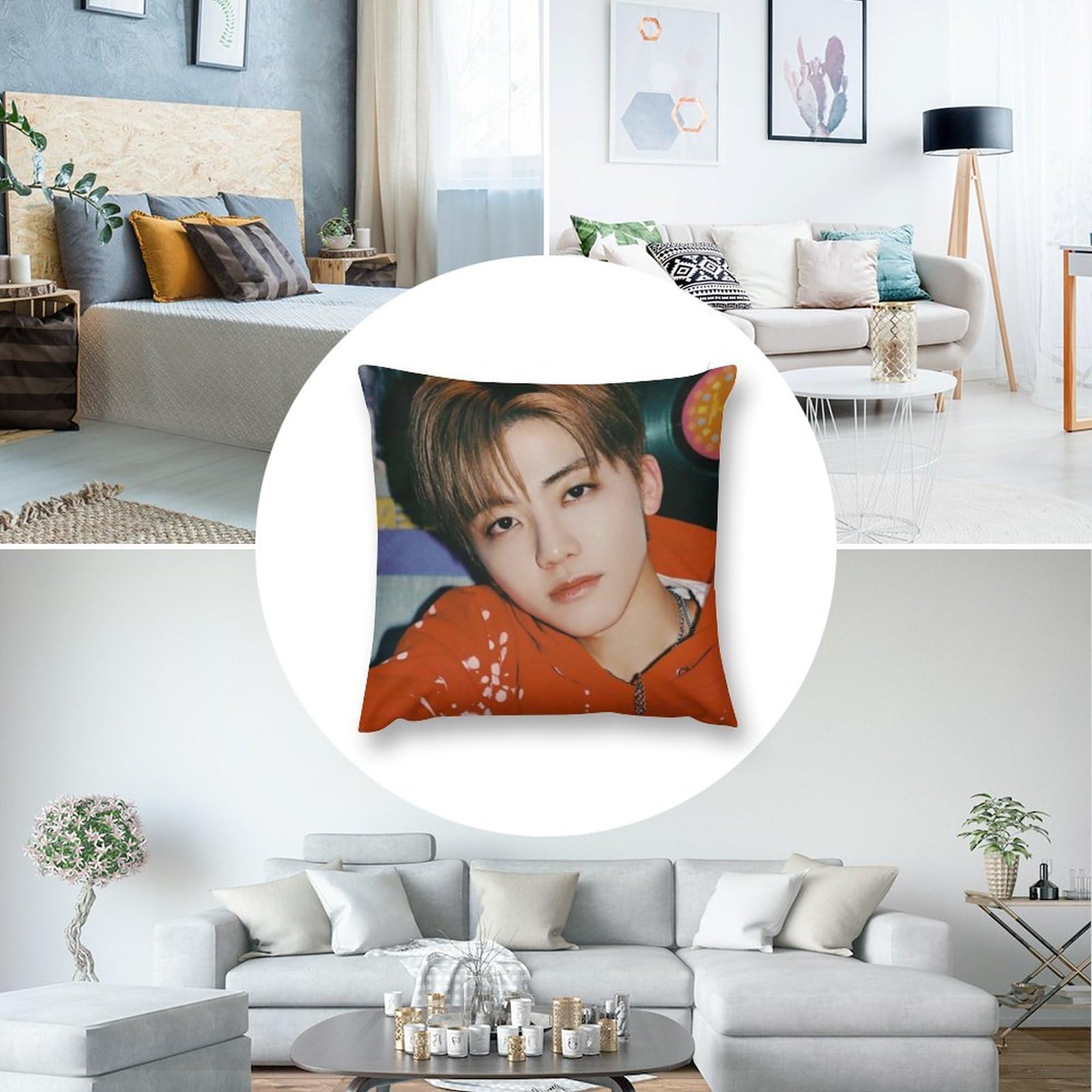 Amazon｜ナジェミン 枕カバー ク ッションカバー 正方形の枕の袖 両面