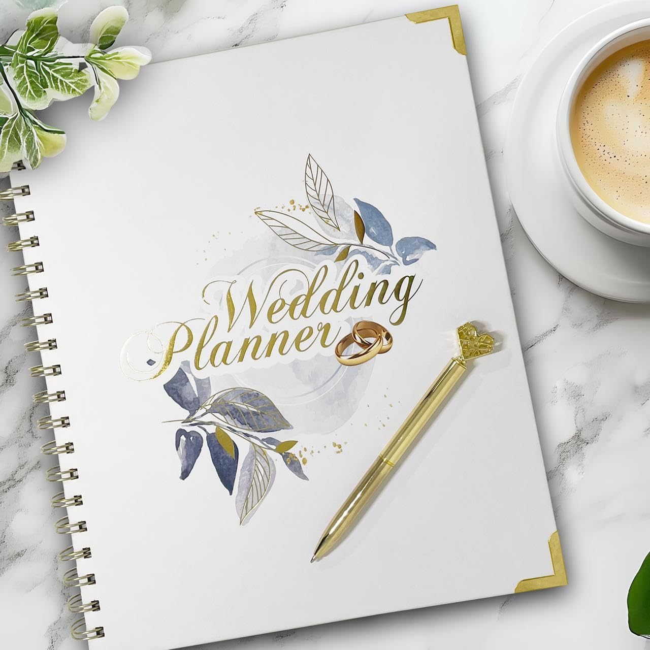 Hochzeitsplaner Buch und Organizer, Brautplaner inklusive Countdown-Kalender, schönem Stift, Hochzeitsplanungsbuch, Budgetplaner, Hochzeitszeitleiste, Händlerkontakte.