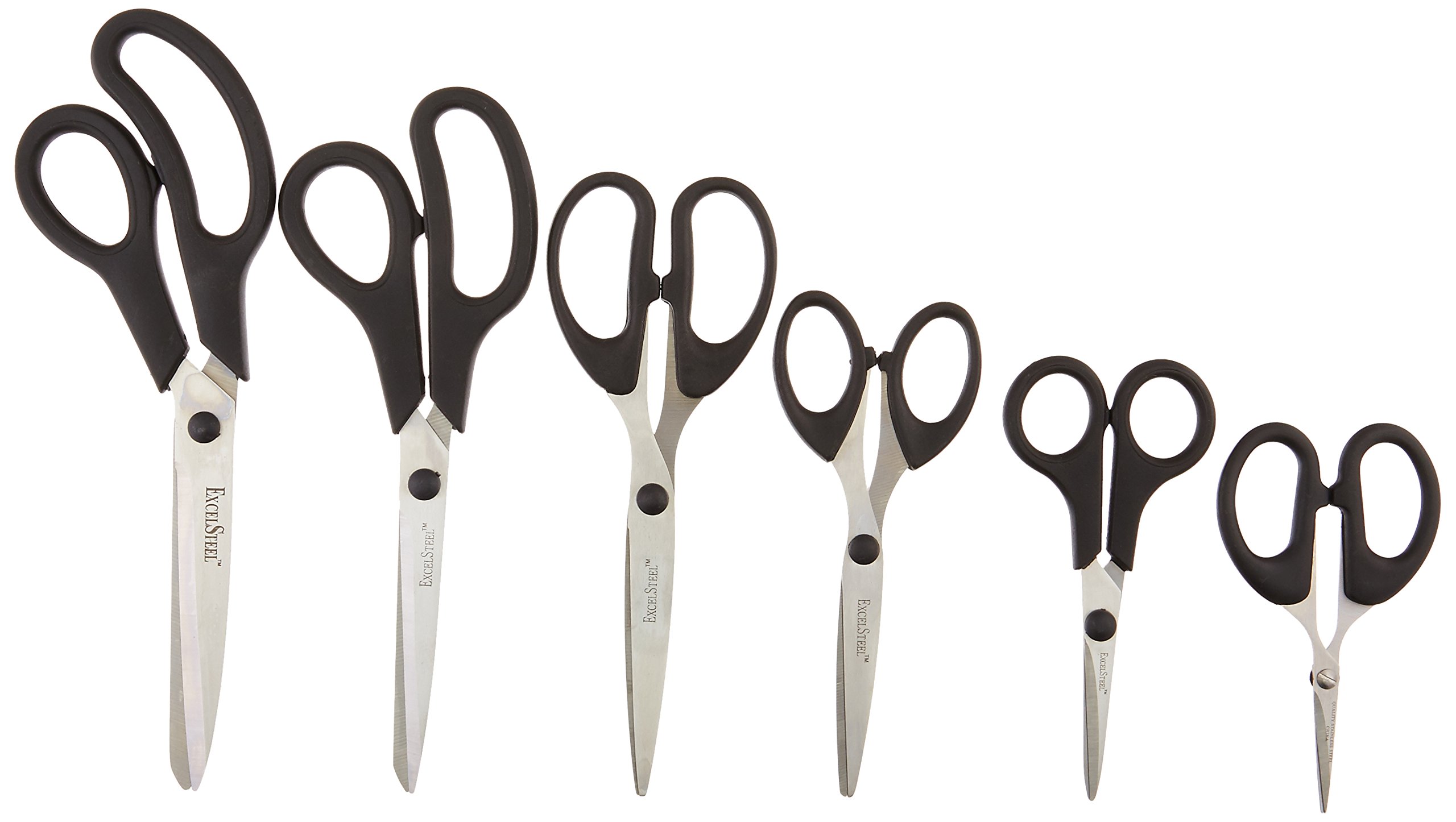 Stainless Steel/Black : Cook Pro 808 6 Piece All Purpose Scissors, Stainless Steel/Black
