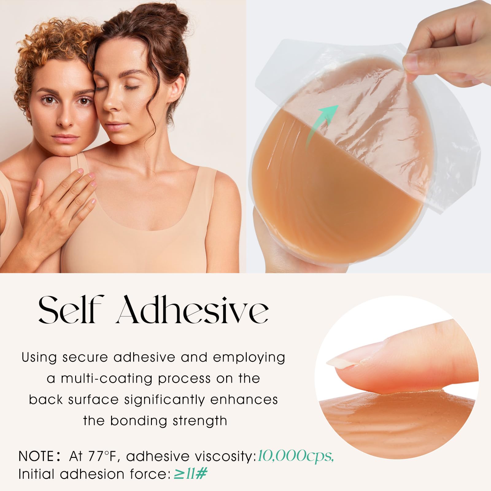 Vollence Formes de Seins en Silicone Auto-adhésifs Faux Seins pour prothèse de Mastectomie Cosplay CD