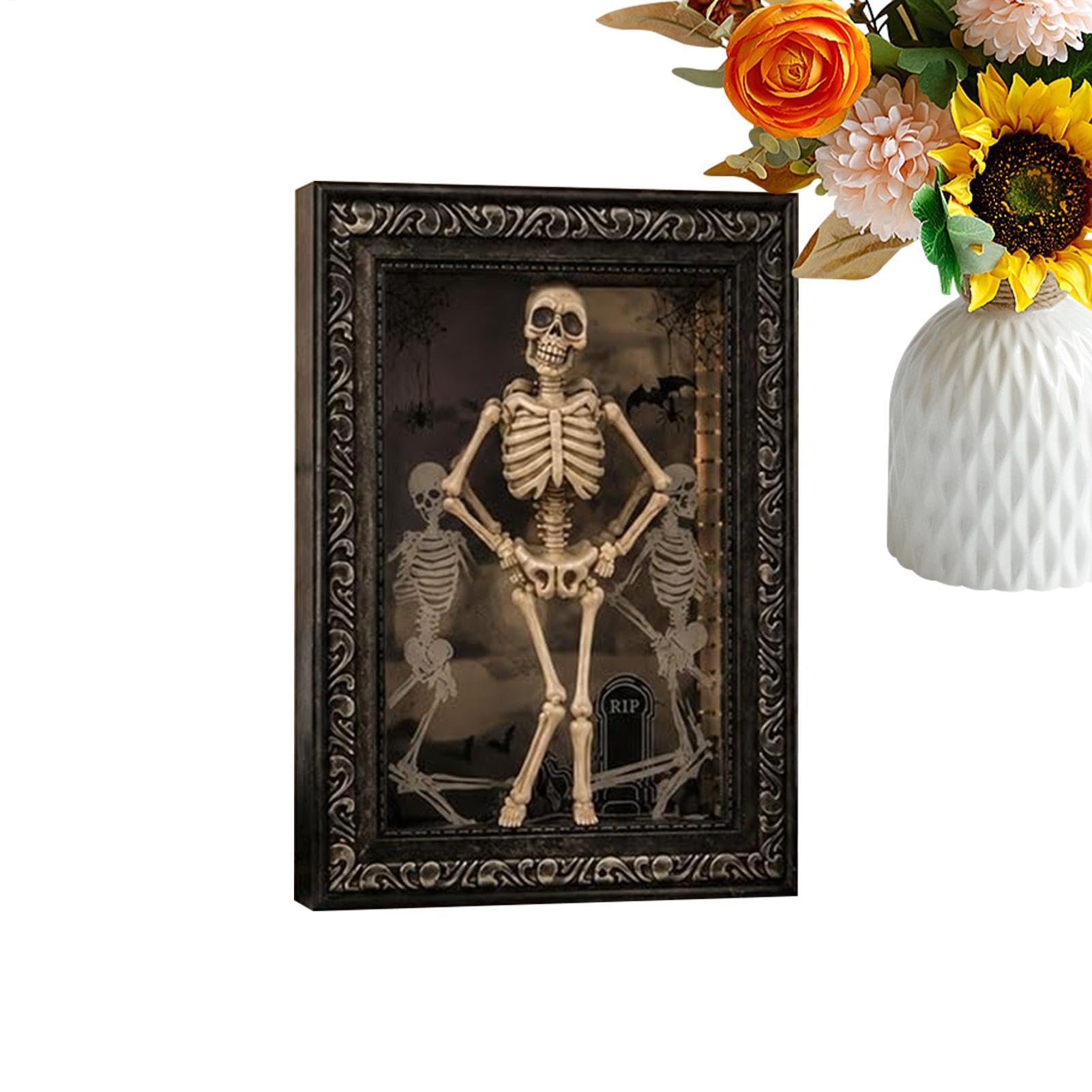 Cornice Scheletro Halloween Decorazioni da tavolo di Halloween con luce LED