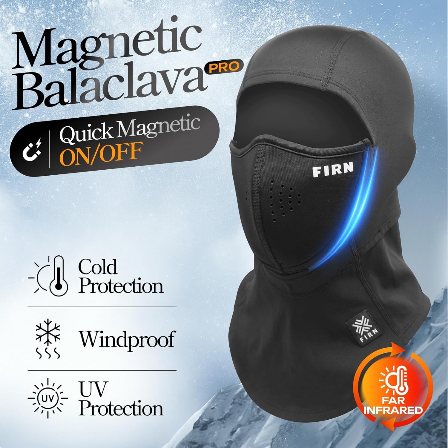 Magnetic Balaclava Face Mask Winter Thermal Fleece Ski & Snowboard Face Cover Breathable Windproof Instant Open/Close