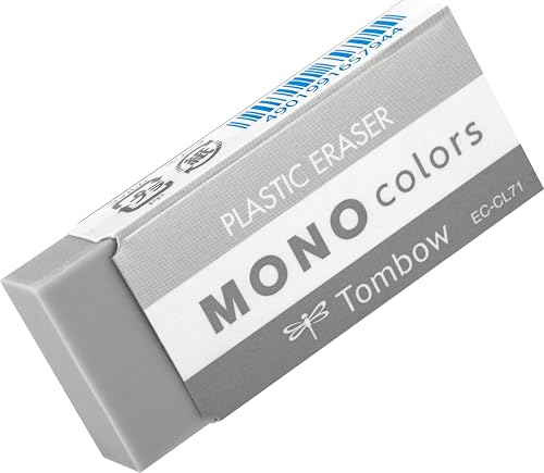 Gomme Tombow MONO colors grise, plastique, colorée, sans phtalates ni latex, 19 
