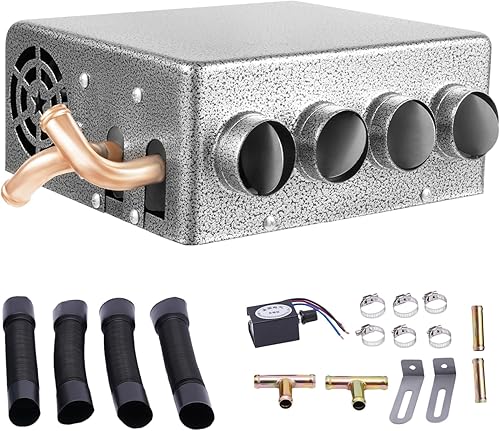 Calentador para debajo del salpicadero, calentador compacto universal de 12 V para automóvil, tubo de cobre con interruptor de velocidad, calentador