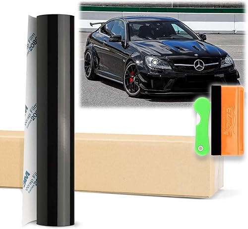 3M 2080 - Adhesivo de vinilo para automóvil, color negro brillante, con tecnología de liberación de aire con kit de herramientas (incluye escobilla