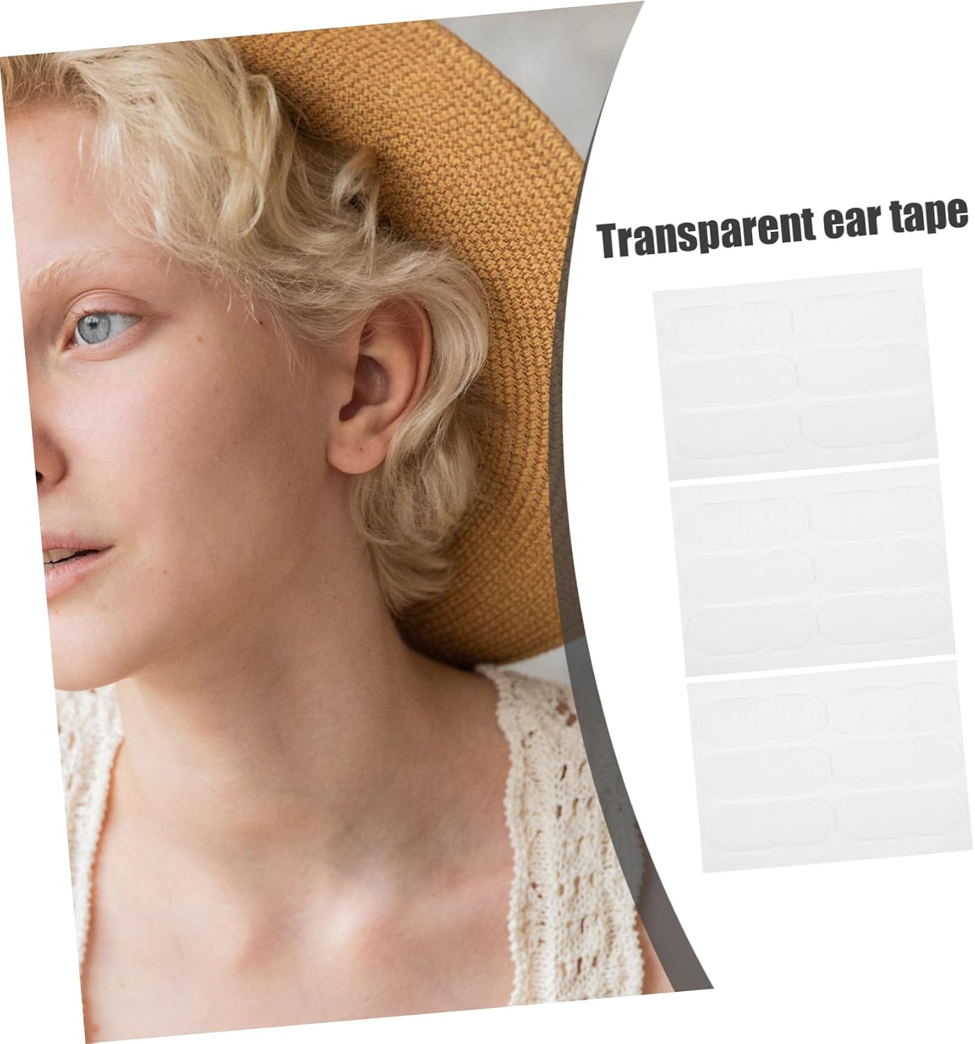 GARVALON 240 pcs Transparent Ear Correction Stickers Discreet Protruding Ear Patches for Adults Easy to Use