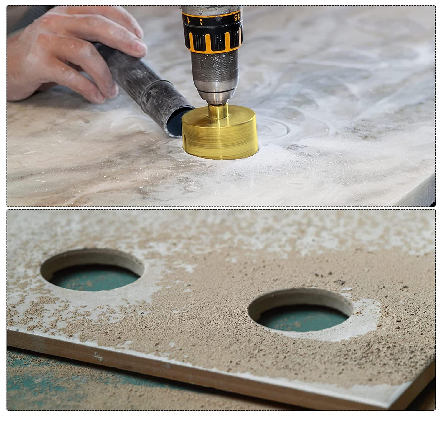 Utoolmart 2pcs 30mm/1.17 inch Diamond Drill Bit Hole Saw for Tile Glass Marble Granite Fiberglass Ceramic Tool Golden