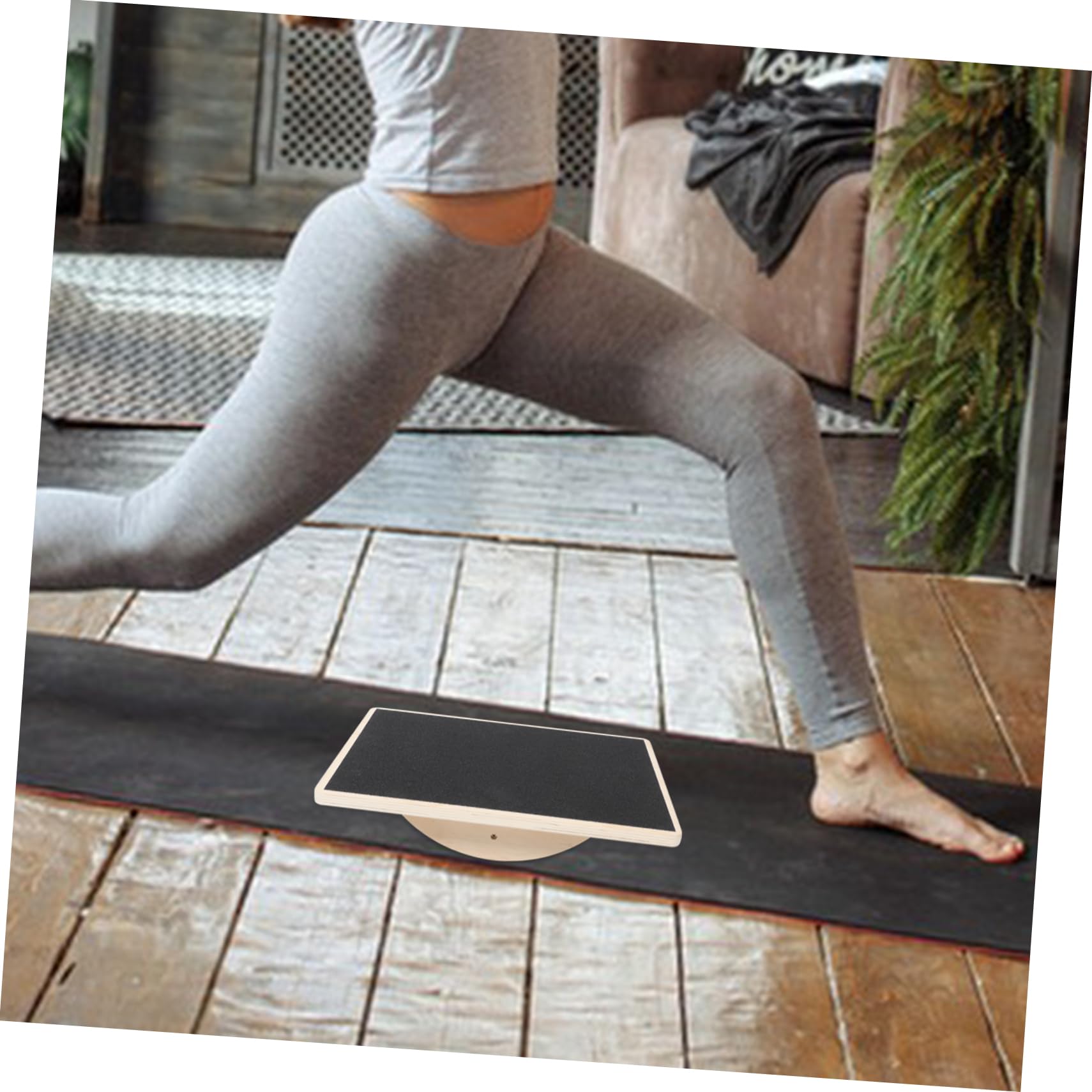 Tavola Equilibrio Yoga in Legno Massello Antiscivolo | Allenamento Coordinazione, Formato Rettangolare per Adulti, Uso Home Gym