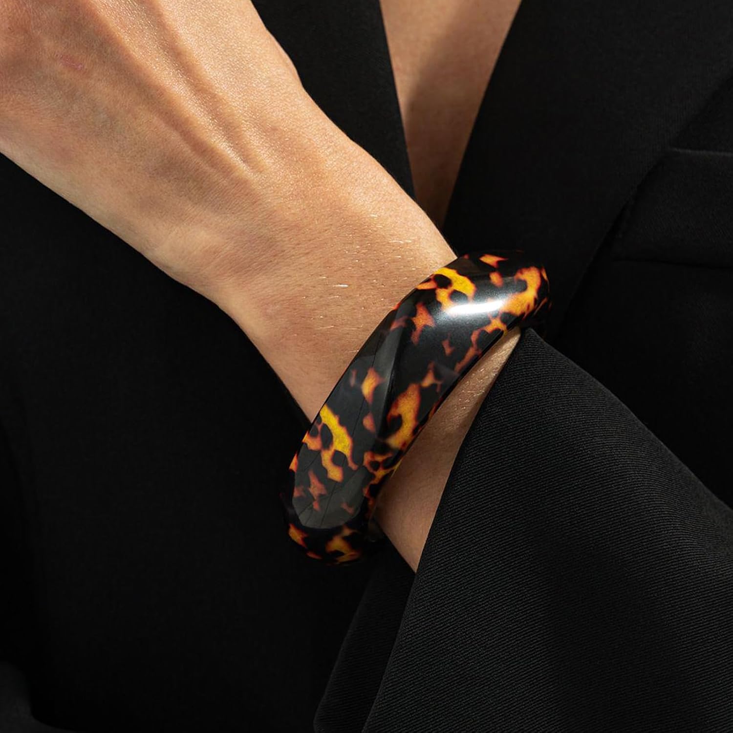 72ore Leopard Bracelet for Women Statement Bangle Chunky Acrylic Resin Jewelry Leopard Print Accessories Gifts for Women - Image 2