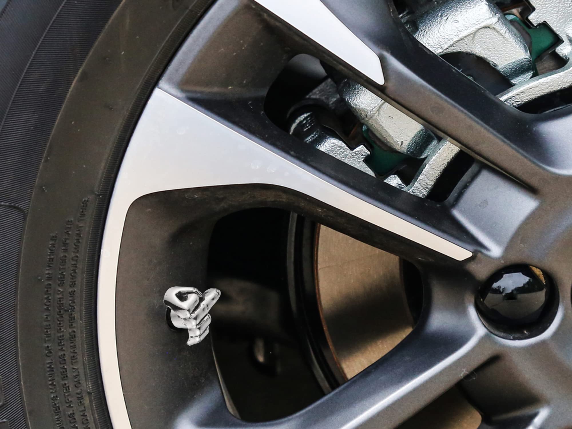Abfer Ventilkappen für Autoreifen, dekorative Passform für die meisten Fahrräder, Motorräder, Silber