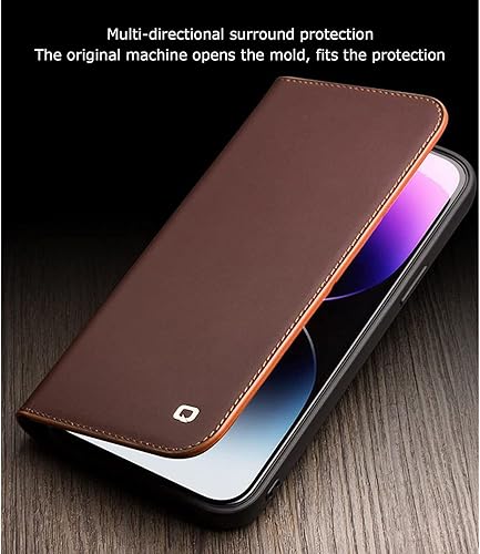 Miniatura 6 de COOVS Funda tipo cartera para iPhone 1414 Plus14 Pro14 Pro Max, funda con cierre magnético de cuero genuino de alta calidad, con bloqueo RFID,