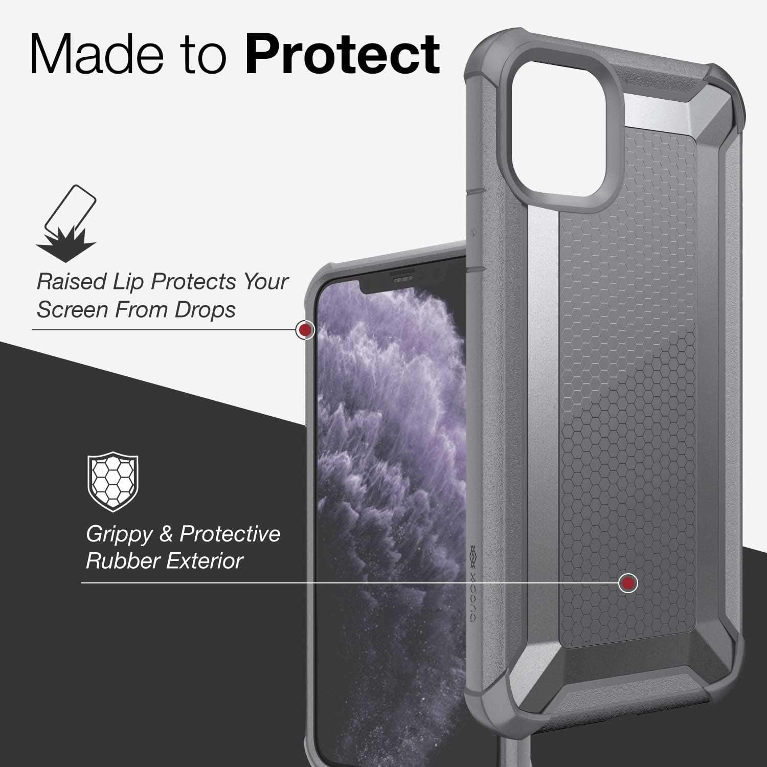 X-Doria Raptic Tactical, Compatible with Apple iPhone 11 Pro Max (Formerly Tactical) - Heavy Duty Protection with Drop Shield, Military Grade Drop Tested Case for Apple iPhone 11 Pro Max, Grey