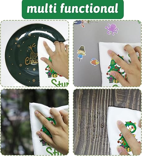 Miniatura 4 de Juego de 4 toallas de cocina de Navidad, diseño de árbol de Navidad, diseño de árbol de Navidad, decoración del hogar para cocinar, hornear,