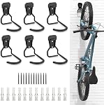 Housolution 2 Pack Bike Wall Mount Bicycle Hooks Iron Bike Hanger Brackets Wall Mounted Bicycle Storage Rack Heavy Duty L Shape Vertical Bike Rack Convenient for Home Garage, Bike Accessories, Black