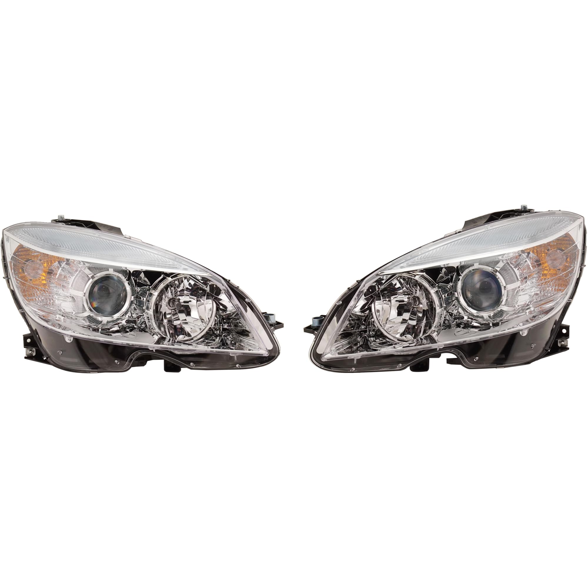 Garage-Pro Driver and Passenger Side Headlight for Mercedes Benz C300 2008-2011 Also Fits C350 Halogen With bulb(s) CAPA For Models Without Lighting & Premium Package, Built From February 09, 2008