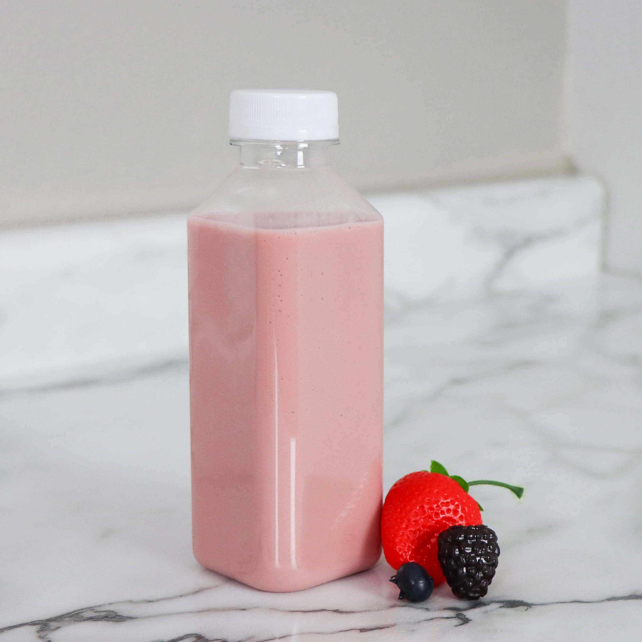 Leere Plastikflaschen 16 Oz MIMIND 16 Stück Leere Kunststoff-Saftflaschen Mit Weißen Manipulationssichere Verschlüsse Weiß