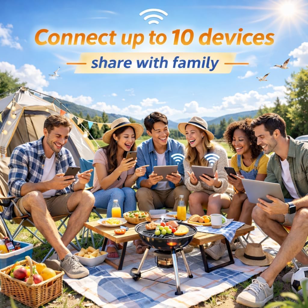 M6 Mobile Hotspot, Portable WiFi Hotspot for Travel in 160+ Countries, No SIM Card Required Hotspot No Contract, Connect Up to 10 Devices, Portable Hotspot with 1GB Free Global Data Monthly