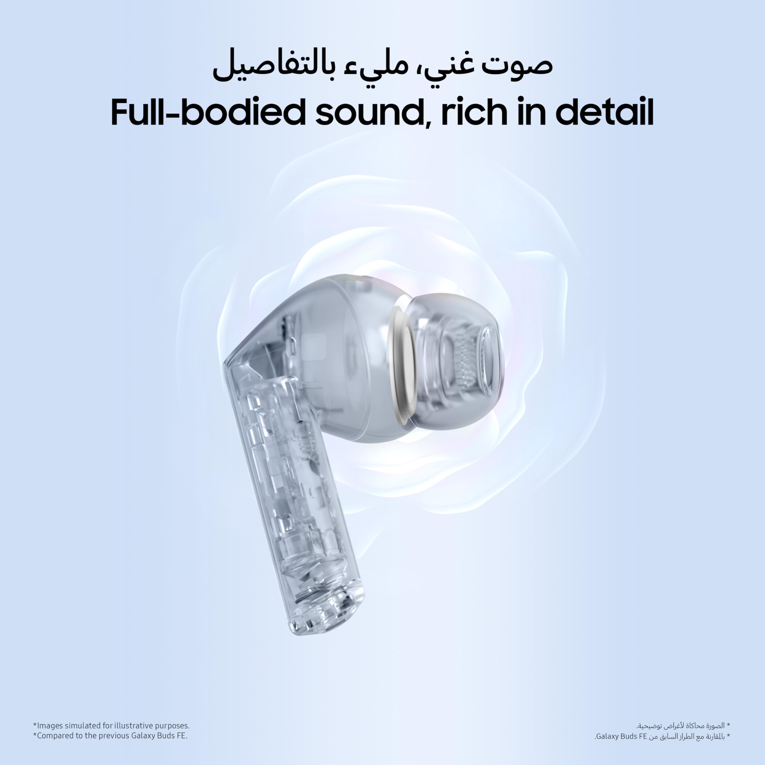 Samsung Galaxy Buds3 FE Écouteurs sans Fil, Noir, Design Lame, Son équilibré, Audio à 360°, Suppression Active du Bruit et Appel Clair (Version Émirats Arabes Unis)