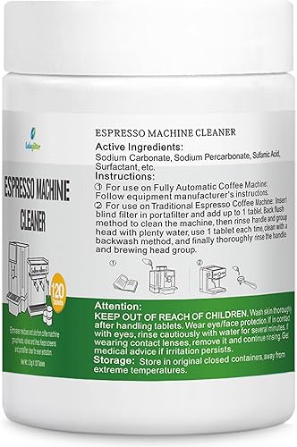 Miniatura 2 de Tabletas de limpieza para máquina de café expreso, descalcificadora, removedor de aceite a contracorriente, 120 pestañas, compatible con Breville