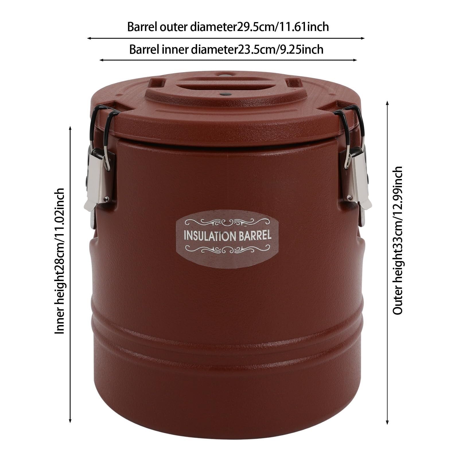 Secchio termico for scaldavivande commerciale da 15 litri secchio termico | For contenitori for alimenti coibentati di grandi dimensioni caldi e freddi, for ristoranti