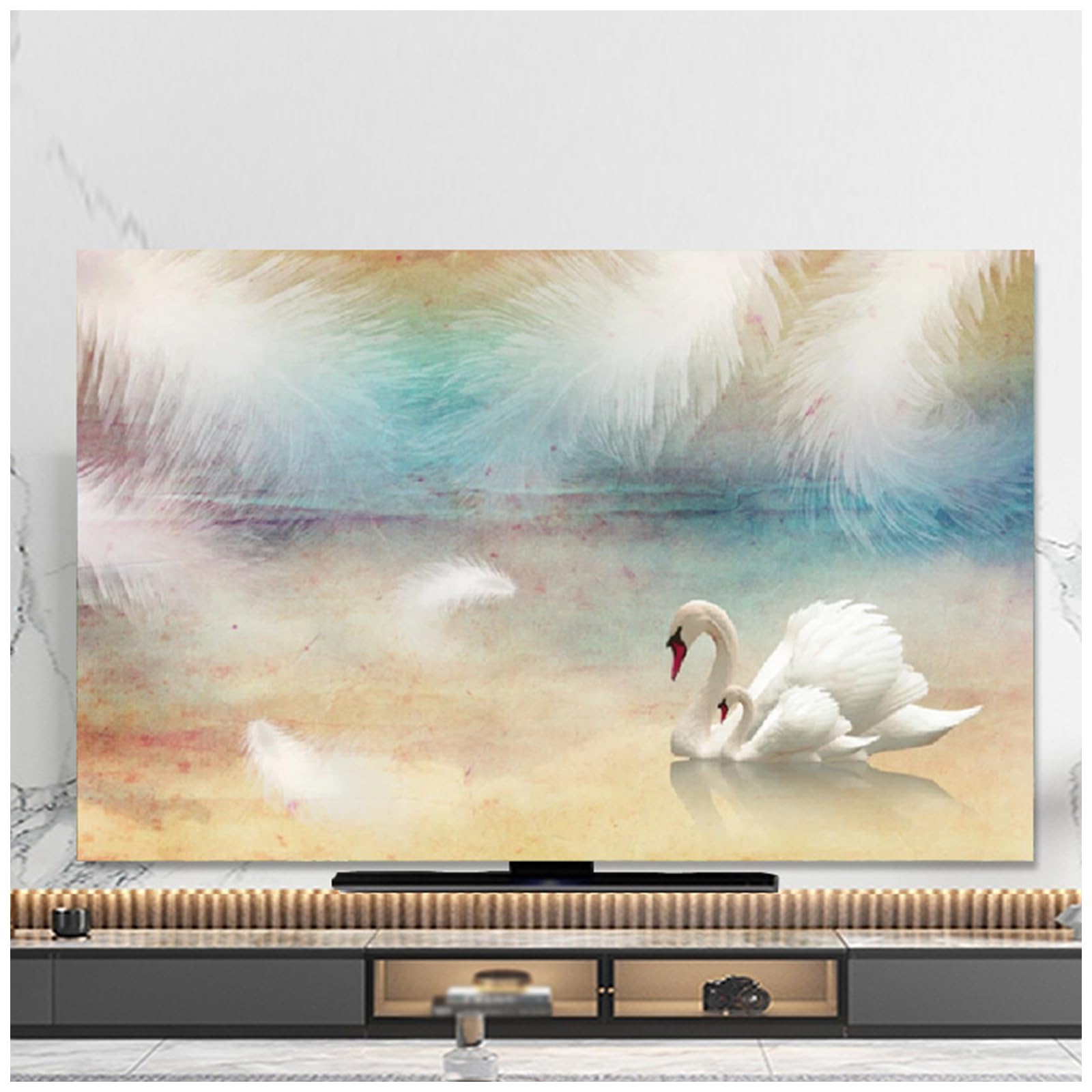 Copertura Antipolvere per TV, Copertura per Televisore da 32 A 80 Pollici, Copertura Protettiva Universale Elastica Morbida Reversibile per Schermo TV,6,80in(188 * 110cm)
